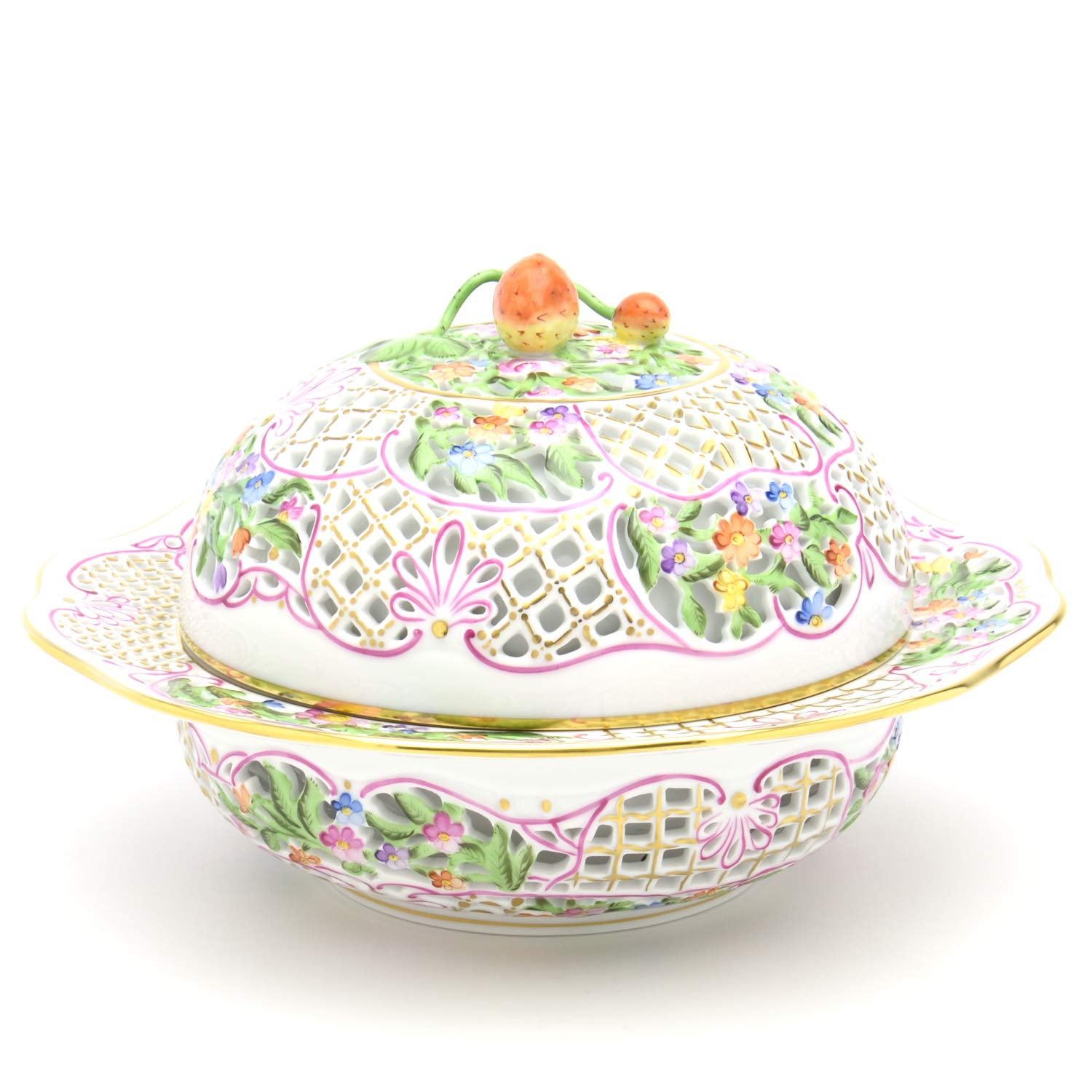 Amazon.co.jp: ヘレンド(Herend) 透かし彫り 菓子器 ボンボン入れ